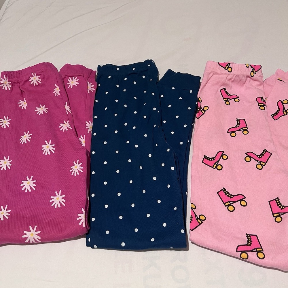 NWOT The Children's Place Lot of 3 Girls Size 8 Pajama Pants Roller Skates